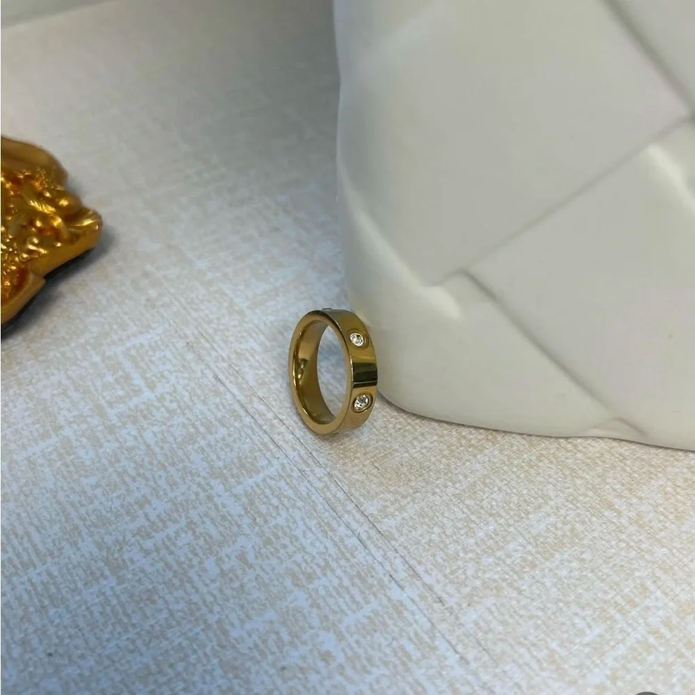Gold Ring with Silver Accents